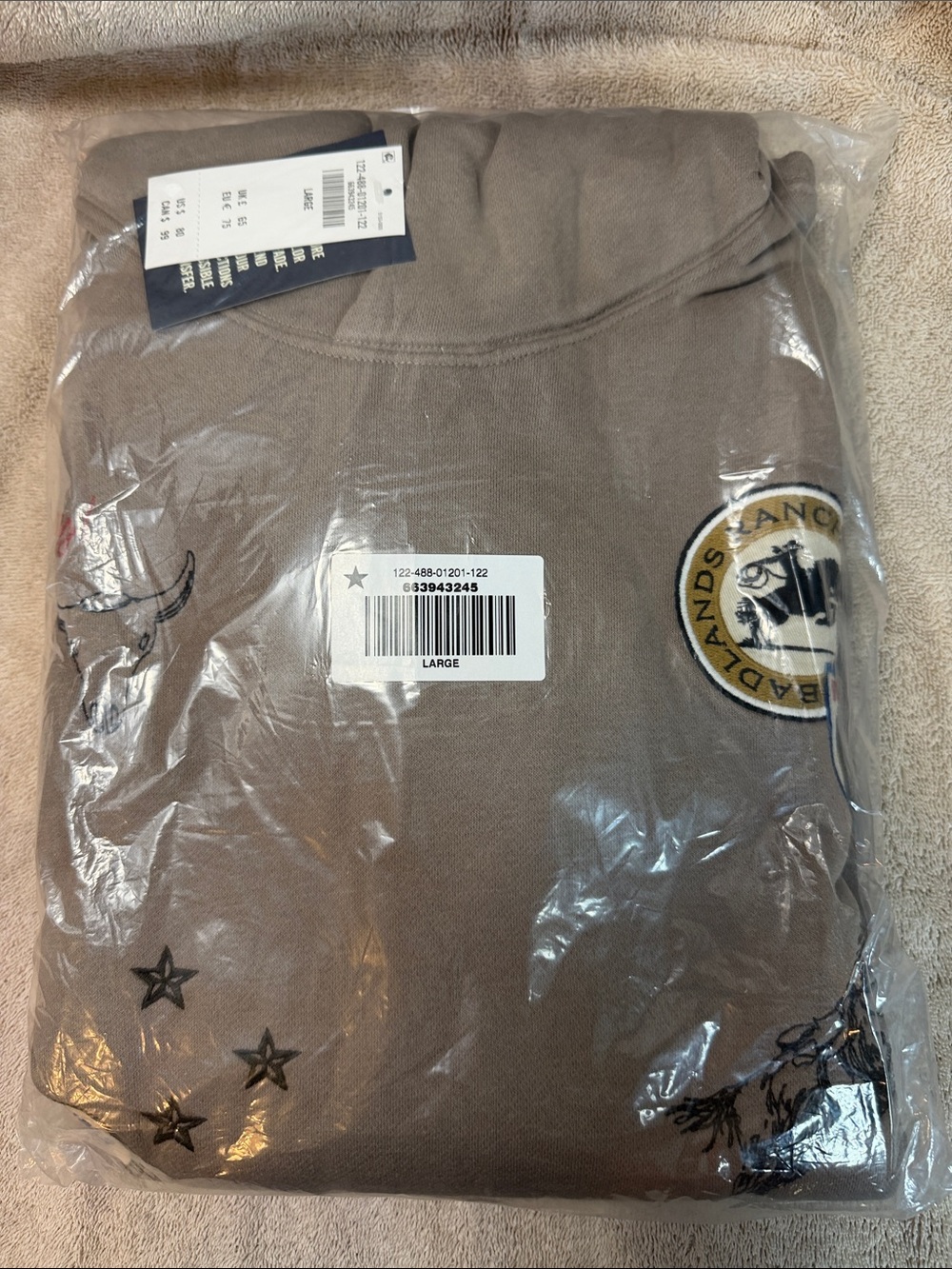 Abercrombie & Fitch Taupe Graphic Hoodie with Patch